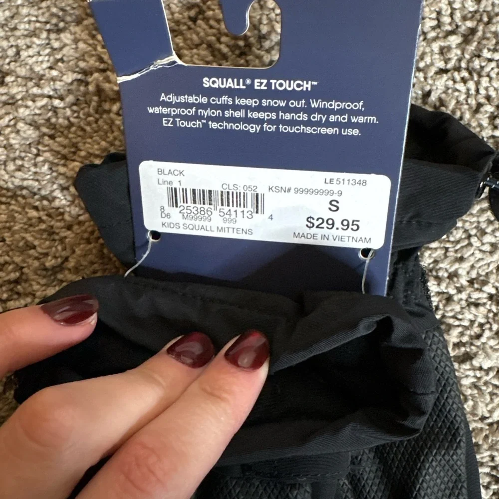 Lands' End Black Squall Mittens Kids s